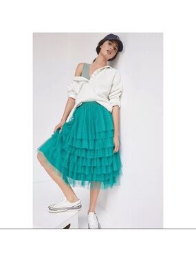 Anthropologie Layered Tulle Midi Skirt - Women